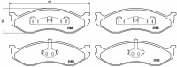 Sada brzdových destiček BREMBO P37004 - JEEP Sada brzdových destiček BREMBO P37004 - JEEP