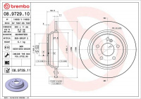 Brzdový kotouč BREMBO 08.9729.11 Brzdový kotouč BREMBO 08.9729.11