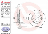 Brzdový kotouč BREMBO 09.A968.14 - MAZDA