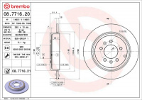 Brzdový kotouč BREMBO 08.7716.20 - PEUGEOT