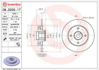 Brzdový kotouč BREMBO 08.D205.17