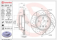 Brzdový kotouč BREMBO 09.C315.21 - BMW Brzdový kotouč BREMBO 09.C315.21 - BMW