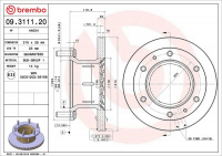 Brzdový kotouč BREMBO 09.3111.20 - IVECO