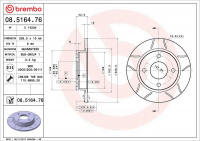 Brzdový kotouč BREMBO MAX 08.5164.76 - FORD