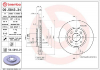 Brzdový kotouč BREMBO 09.5843.31 Brzdový kotouč BREMBO 09.5843.31