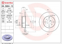 Brzdový kotouč BREMBO 08.5864.10 - TOYOTA Brzdový kotouč BREMBO 08.5864.10 - TOYOTA