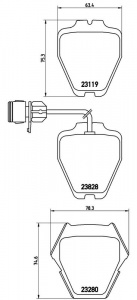 Sada brzdových destiček BREMBO P85054 - AUDI