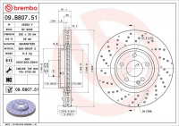 Brzdový kotouč BREMBO 09.B807.51 - MERCEDES-BENZ