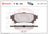 Sada brzdových destiček BREMBO P83152 - LEXUS, TOYOTA Sada brzdových destiček BREMBO P83152 - LEXUS, TOYOTA