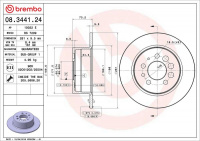Brzdový kotouč BREMBO 08.3441.24 - VOLVO