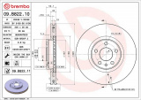 Brzdový kotouč BREMBO 09.B822.11 - AUDI