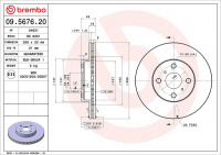 Brzdový kotouč BREMBO 09.5676.20 - TOYOTA