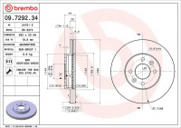 Brzdový kotouč BREMBO 09.7292.34 - RENAULT