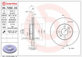 Brzdový kotouč BREMBO 09.7292.34 - RENAULT