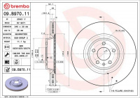 Brzdový kotouč BREMBO 09.B970.11 - AUDI, PORSCHE