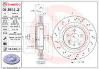 Brzdový kotouč BREMBO 09.B842.21 - MERCEDES-BENZ Brzdový kotouč BREMBO 09.B842.21 - MERCEDES-BENZ