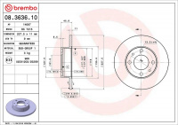 Brzdový kotouč BREMBO 08.3636.10 - FIAT, SEAT