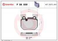 Sada brzdových destiček BREMBO P06059 - BMW Sada brzdových destiček BREMBO P06059 - BMW