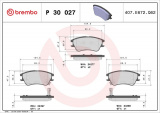 Sada brzdových destiček BREMBO P30027 - HYUNDAI