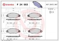 Sada brzdových destiček BREMBO P24053 - FORD