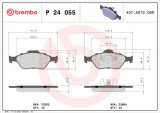 Sada brzdových destiček BREMBO P24055 - FORD
