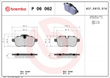 Sada brzdových destiček BREMBO P06062 - BMW