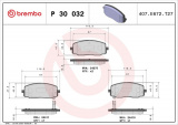 Sada brzdových destiček BREMBO P30032 - HYUNDAI, KIA