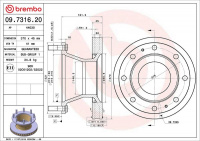Brzdový kotouč BREMBO 09.7316.20 - IVECO Brzdový kotouč BREMBO 09.7316.20 - IVECO