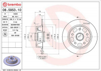 Brzdový kotouč BREMBO 08.5953.10 - MAZDA