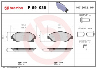 Sada brzdových destiček BREMBO P59036 - OPEL Sada brzdových destiček BREMBO P59036 - OPEL