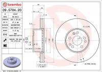 Brzdový kotouč BREMBO 09.5704.20 - MERCEDES-BENZ