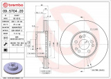 Brzdový kotouč BREMBO 09.5704.20 - MERCEDES-BENZ