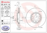 Brzdový kotouč BREMBO 09.9177.10 - OPEL, SAAB