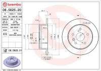 Brzdový kotouč BREMBO 08.5625.21 Brzdový kotouč BREMBO 08.5625.21
