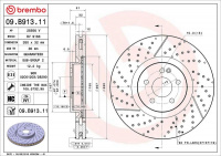 Brzdový kotouč BREMBO 09.B913.11 - MERCEDES-BENZ Brzdový kotouč BREMBO 09.B913.11 - MERCEDES-BENZ