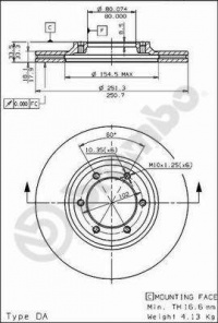 Brzdový kotouč BREMBO 09.5705.10 - ISUZU