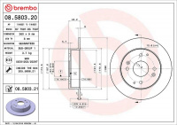 Brzdový kotouč BREMBO 08.5803.21 Brzdový kotouč BREMBO 08.5803.21