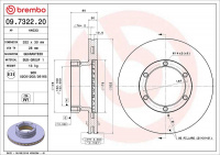 Brzdový kotouč BREMBO 09.7322.20 - VOLVO Brzdový kotouč BREMBO 09.7322.20 - VOLVO