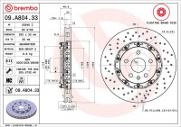 Brzdový kotouč BREMBO 09.A804.33 - OPEL, SAAB Brzdový kotouč BREMBO 09.A804.33 - OPEL, SAAB