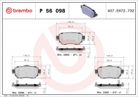 Sada brzdových destiček BREMBO P56098 - NISSAN, RENAULT