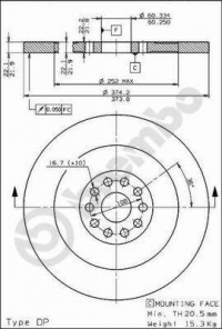 Brzdový kotouč BREMBO 08.6750.10 - MERCEDES-BENZ