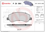 Sada brzdových destiček BREMBO P24064 - FORD