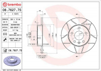 Brzdový kotouč BREMBO MAX 08.7627.75 - OPEL