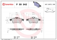 Sada brzdových destiček BREMBO P59042 Sada brzdových destiček BREMBO P59042