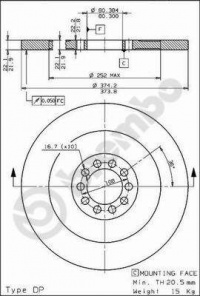 Brzdový kotouč BREMBO 08.6750.20 - MERCEDES-BENZ