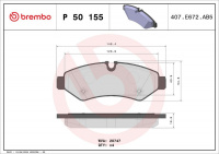 Sada brzdových destiček BREMBO P50155 Sada brzdových destiček BREMBO P50155