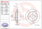 Brzdový kotouč BREMBO 09.5708.10 - FORD