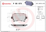 Sada brzdových destiček BREMBO P85073 - AUDI, SEAT, ŠKODA, VW