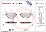 Sada brzdových destiček BREMBO P24066 - FORD