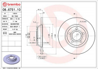 Brzdový kotouč BREMBO 08.6751.10 - AUDI Brzdový kotouč BREMBO 08.6751.10 - AUDI